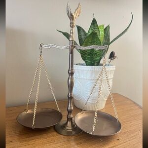 Vintage Brass Balance Scale Eagle Home Decor Scales Of Justice Apothecary 12”